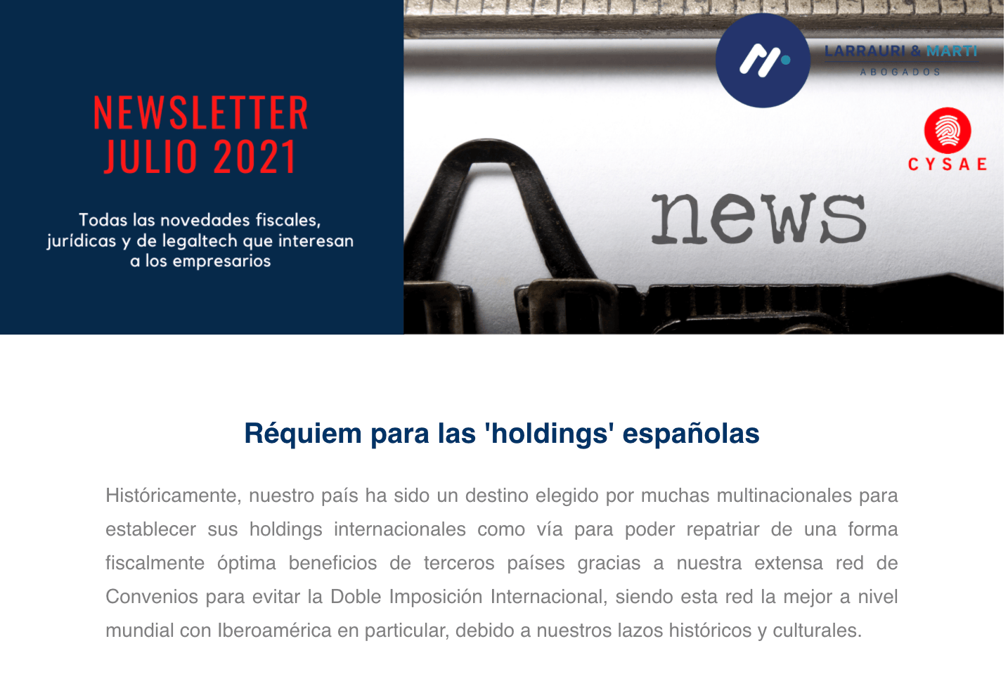 Newsletter de 2021-07-20